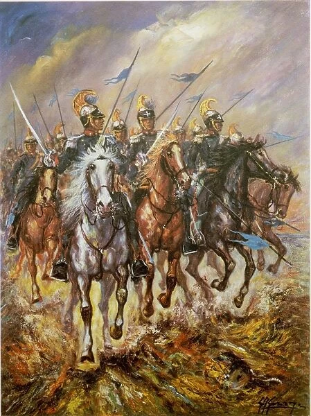 First War of Independence - Battle of Goito, May 30, 1848 Charge of Nice Cavalry Regiment