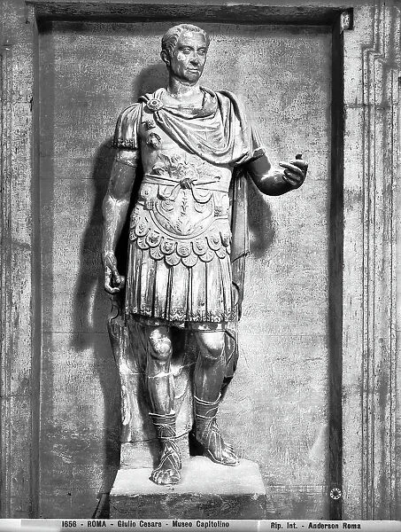 Statue of Julius Caesar, Roman art of the period of Trajan, the Museum of the Palace of the Conservators, Palace of the Conservators, Capitoline Museums, Rome