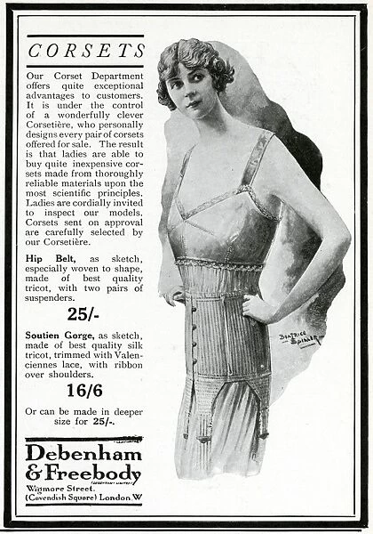Advert for Debenham & Freebody corsets 1915
