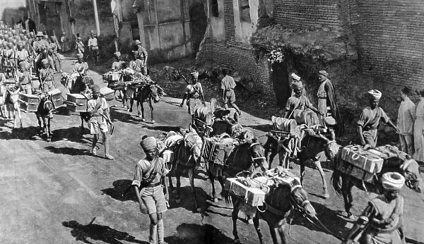 An Anglo-Indian column in Baghdad during World War I