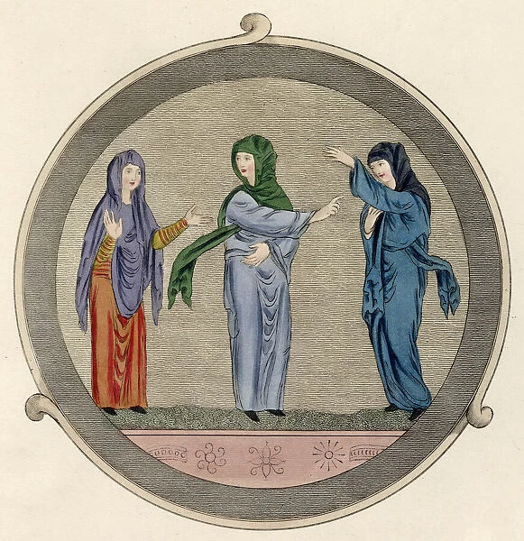 Anglo-Saxon women wearing long tunics & super-tunics or rocs