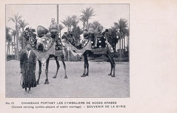 Arab Wedding - Drummers mounted on camels - Syria