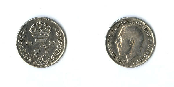 British coin, George V silver three penny bit