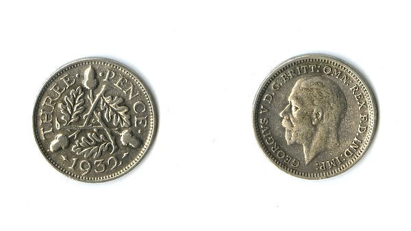 British coin, George V silver threepenny bit