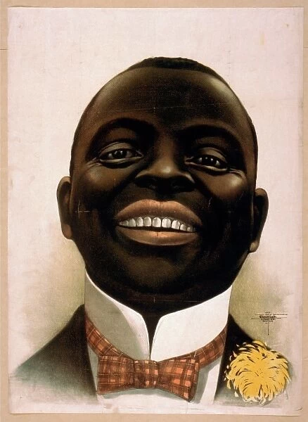 Bust portrait of smiling African American, facing front