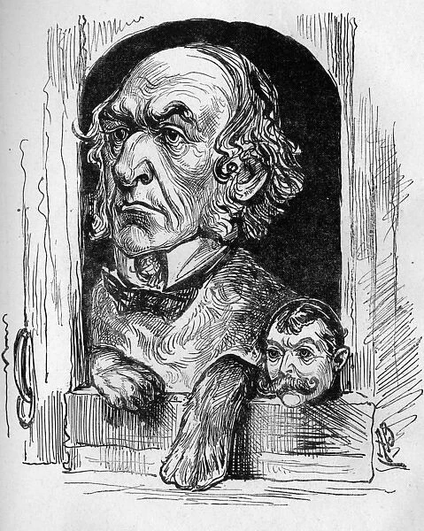 Caricature of W E Gladstone and Lord Randolph Churchill
