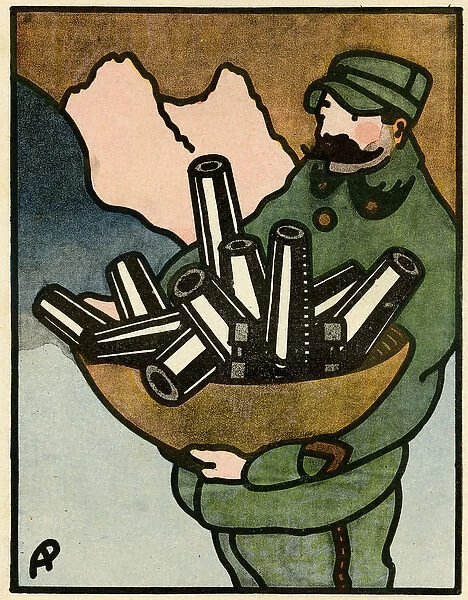 Cartoon, Their munitions factories, WW1