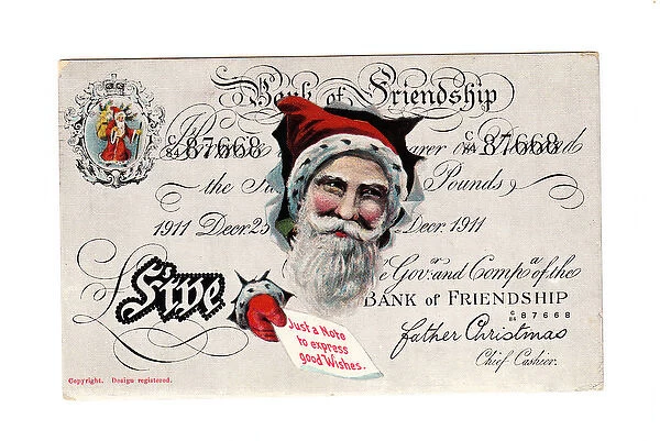 Christmas cheque from the Bank of Friendship