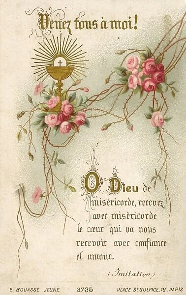 Chromolithograph Devotional Card - First Communion