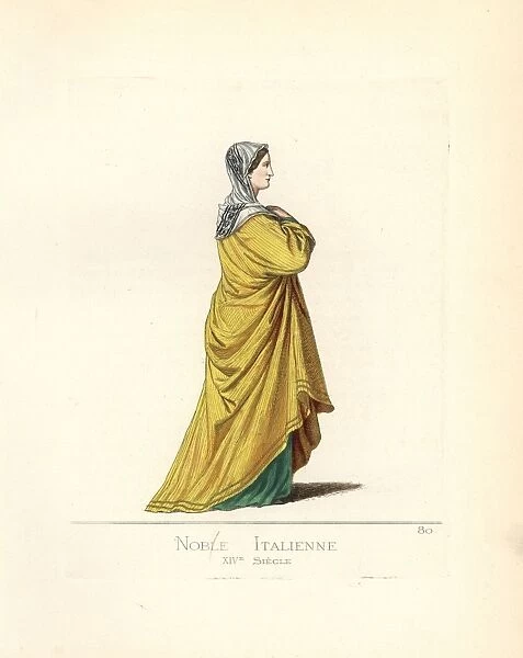 Costume of an Italian noble woman, 14th century