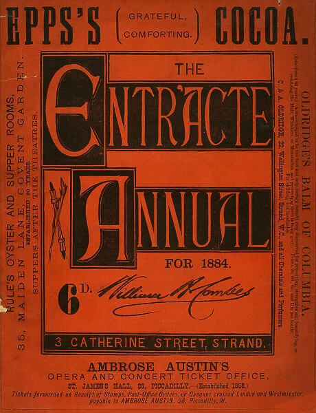 Cover design, The Entr acte Annual for 1884