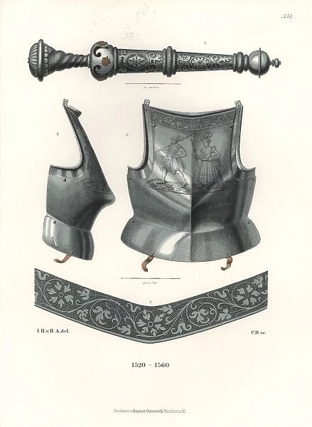 Cuirass (breastplate) and dagger, early 16th century