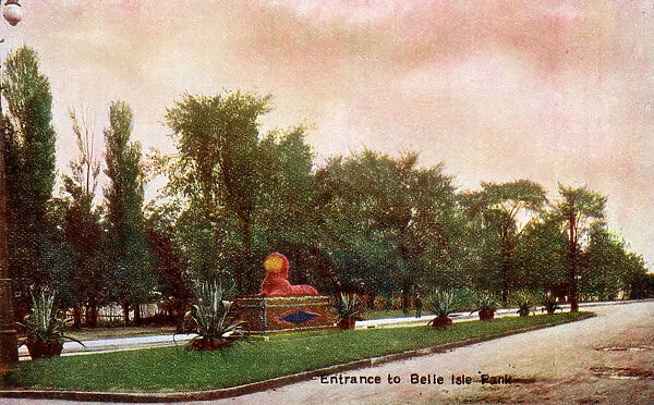 Detroit, Michigan, USA - Entrance to Belle Isle Park