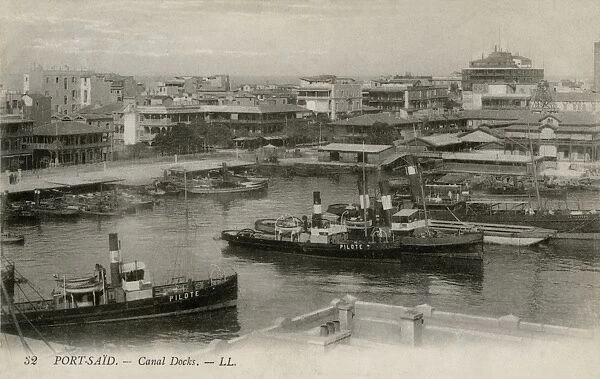 Docks of the Suez Canal in Port Said, Egypt