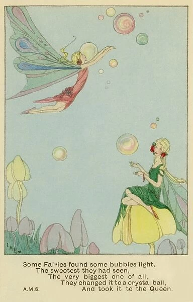 Fairies creating a crystal ball