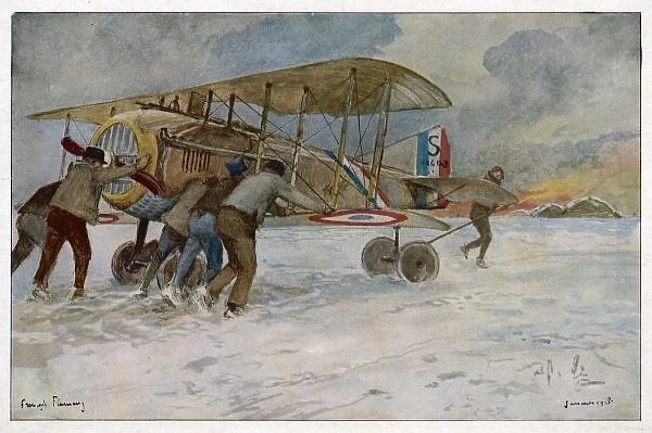 French Spad on Airfield