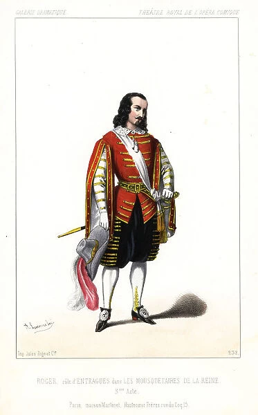 French tenor Roger in Les Mousquetaires de la Reine, 1846