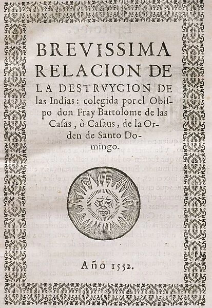 Friar Bartolome de las Casas (1474-1566). Cover of Short Ac