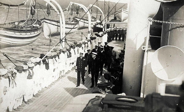 George V visiting HMHS Plassy, WW1