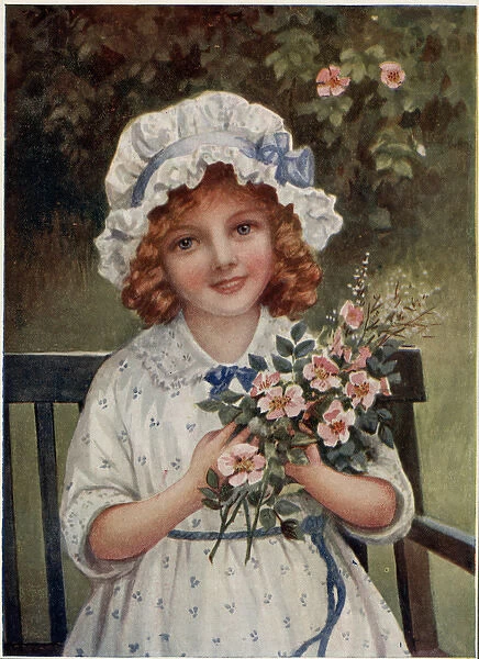 Girl With Flowers 1916