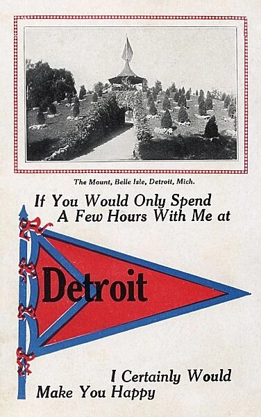 Greetings card from Detroit, Michigan, USA