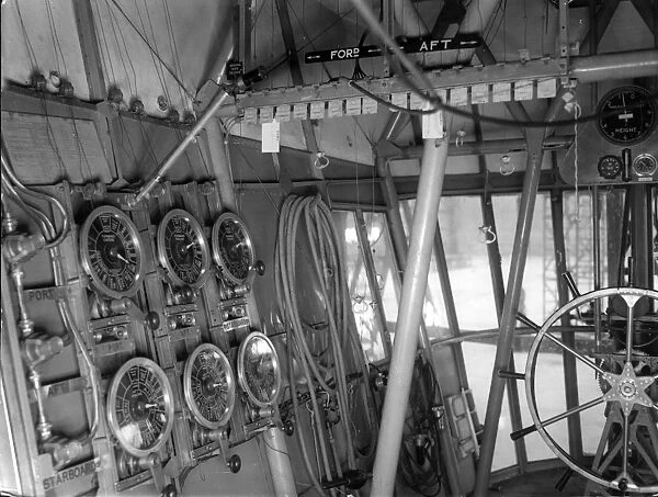 Inside the control car of the R101