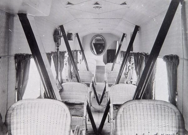 Interior of early London to Paris passenger aircraft