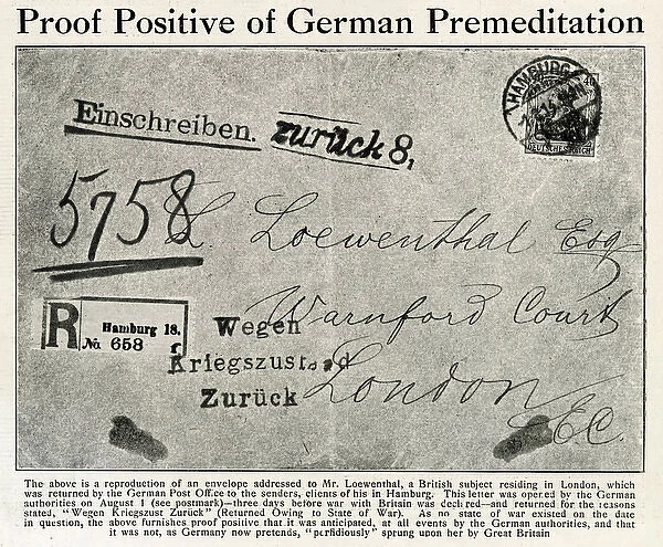 Letter returned to sender, WW1