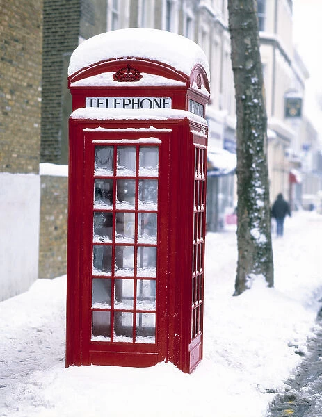 London Telephone Box in Snow