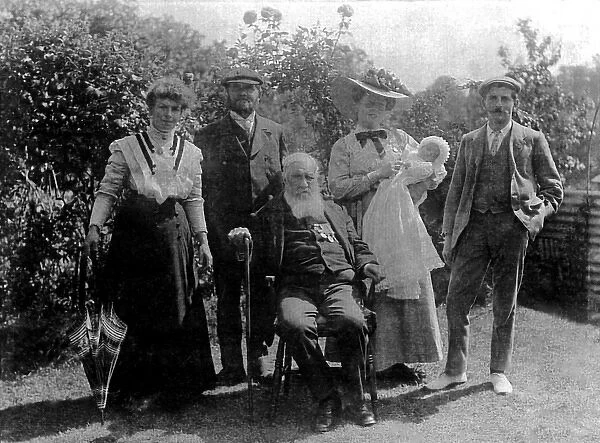 Malby family group photo in their garden