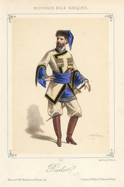 Man in costume as a Bashkir (Baskir) for a masquerade ball