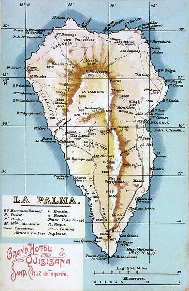Map of La Palma, Canary Islands