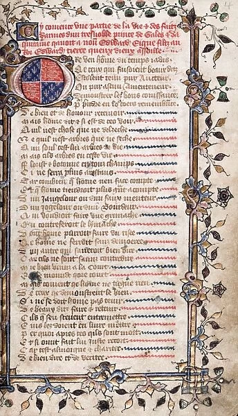 Medieval illuminated French poem on chivalry