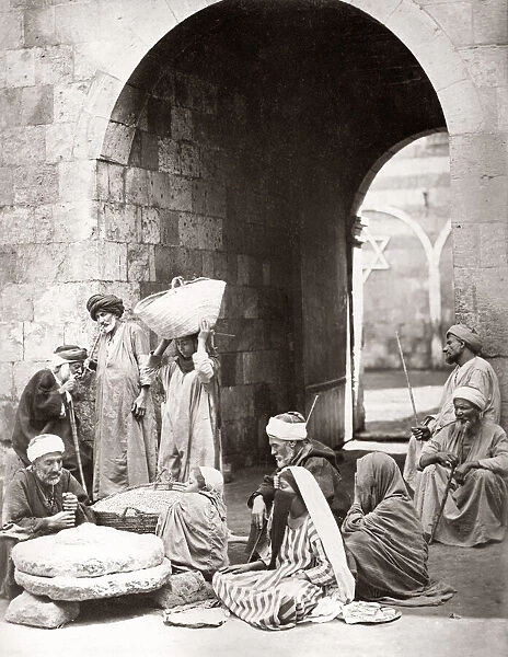 Milling grain, Cairo, Egypt, c. 1880 s