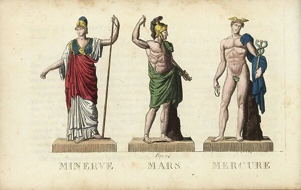 Minerva, Mars, and Mercury, Roman gods