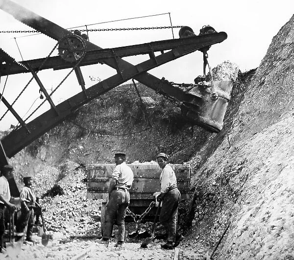 Navvies building a railway line in the UK, early 1900s