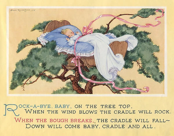 The nursery rhyme, Rock-a-bye baby, on the tree top