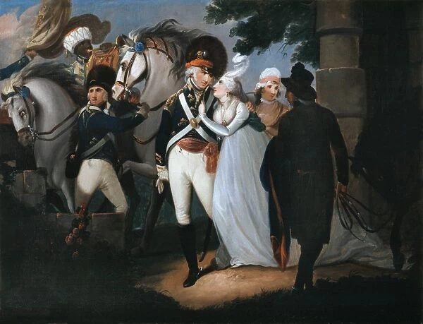 An officer of light dragoons taking leave of his wife, 1795
