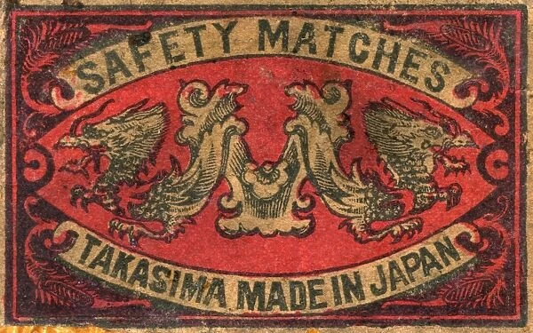 Old Japanese Matchbox label with two dragons