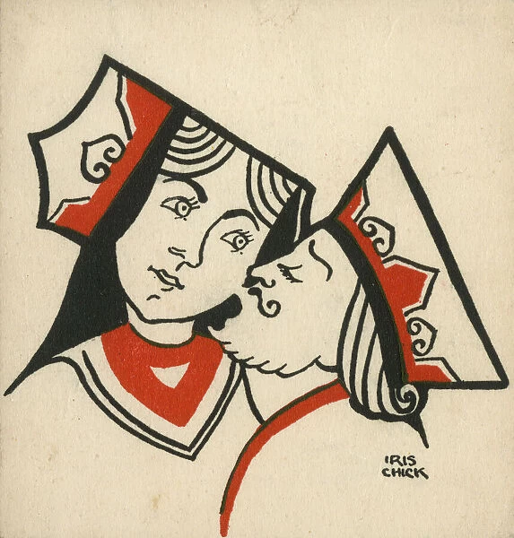 Original Artwork - Card King kisses Card Queen