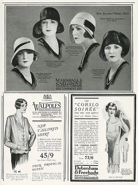 Page of fashion adverts - February 1930