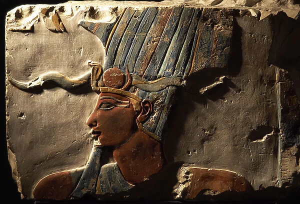 Polychrome relief of Pharaoh Thutmose III (h. 1490-1436 BC)