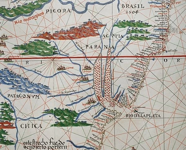 Portolan atlas by Joan Martines (1556-1590). Detail South