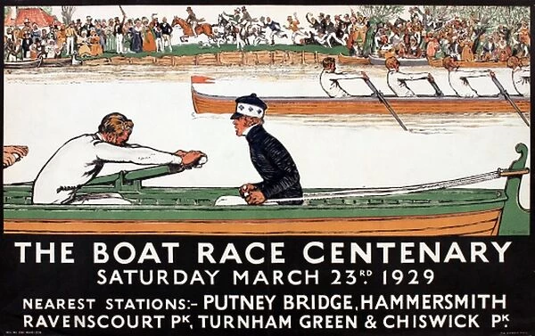 Poster, The Boat Race Centenary, 23 March 1929