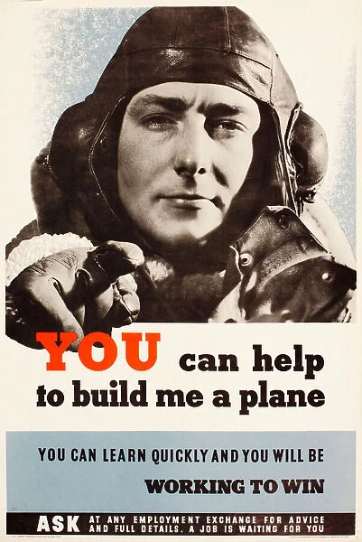 Poster, You can help to build me a plane, WW2