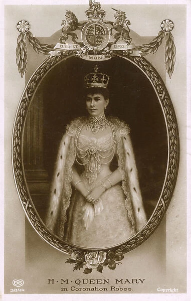 Queen Mary in her coronation robes