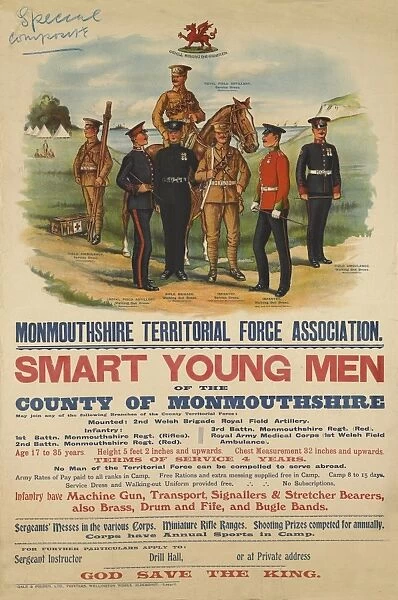 Recruiting poster, Monmouthshire Territorial Force Associati
