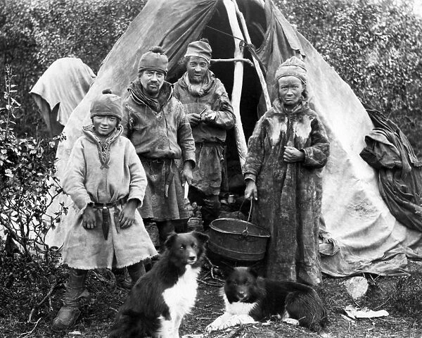 Sami family, Arctic area of Sapmi