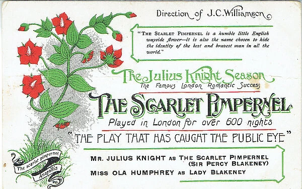 The Scarlet Pimpernel by Baroness Orczy and M Barstow
