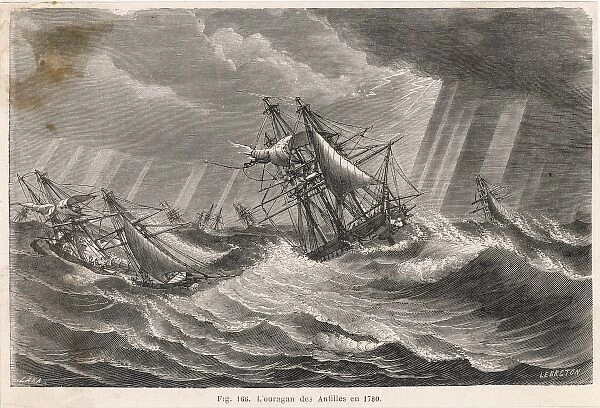 Ships in Stormy Sea
